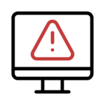 Regional construction project monitoring system with animated warning alert on computer display